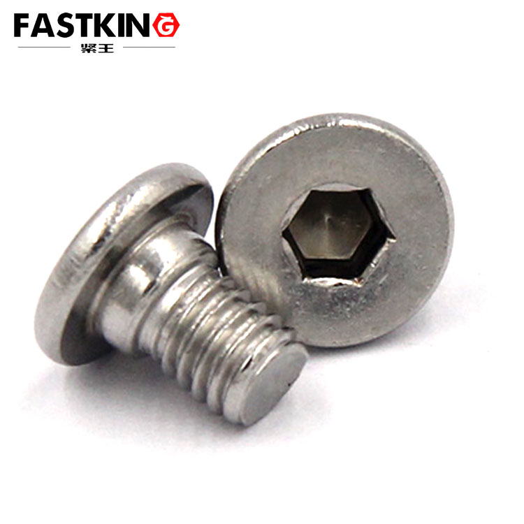 Flat round head internal hex stepped screw